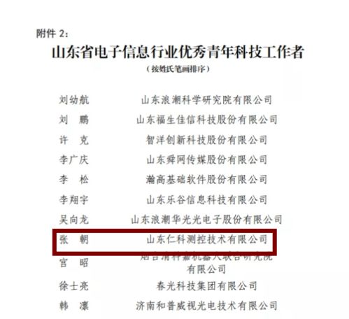 恭喜山东仁科小伙获 山东省电子信息行业优秀青年科技工作者 奖